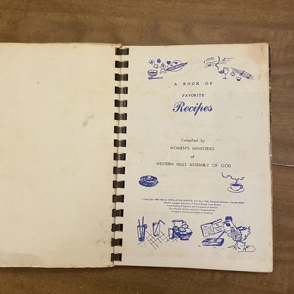 Western Hills Assembly Of God Tulsa Oklahoma Church Cookbook VTG Comb Local